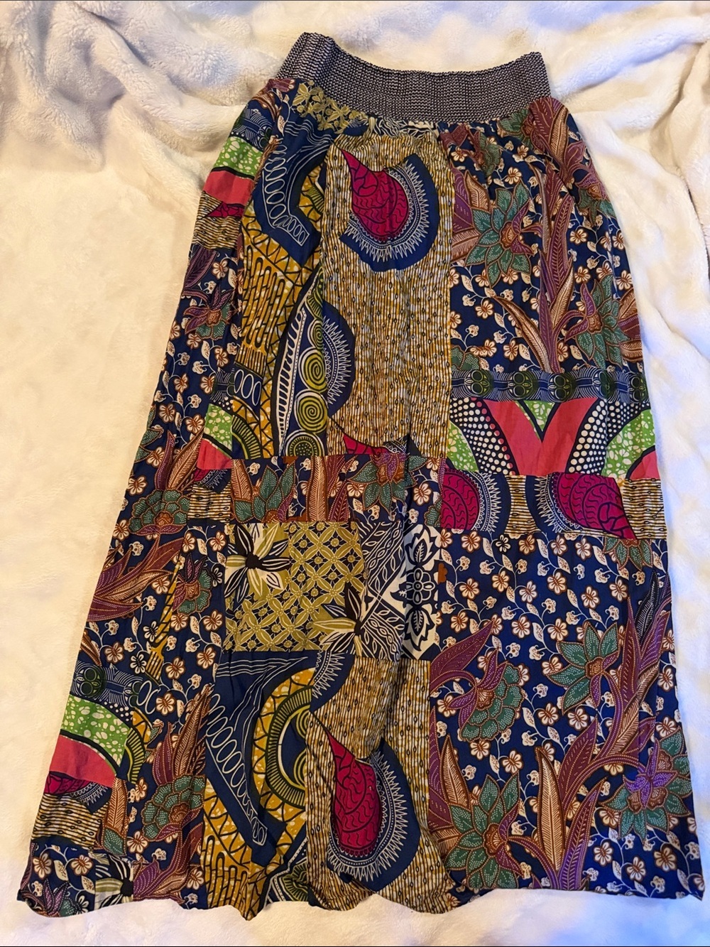 Edme & Esyllte by Anthropologie Boho Patchwork Maxi Skirt in Multicolor